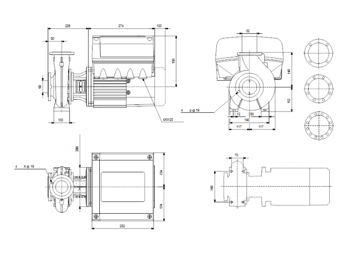 Поверхностный насос Grundfos NB E32-125/115 A-F2-A-BAQE  