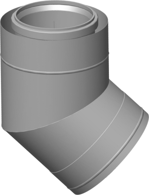 Wolf Дымоход Отвод DN160/225 45°, для концентрической дымовой трубы, из нержавеющ. стали/полипропиле