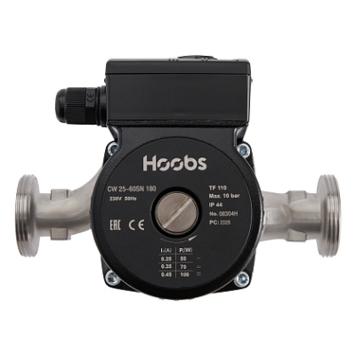 Насос циркуляционный Hoobs CW 25-60SN 180мм 100Вт 1х220В 50Гц (корпус нерж.сталь)