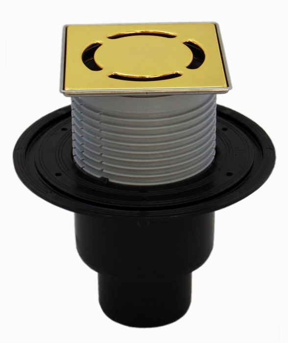 HL 310NPr-3000.11 Трап с "СУХИМ" сифоном, с решеткой HL037.11E (Золото) (КЛИК-КЛАК) с вертикальным выпуском DN50/75/110  