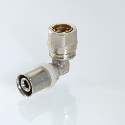 Valtec Угольник пресс 16мм с переходом на обжим 15мм  