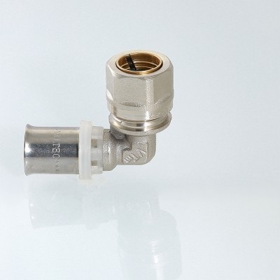 Valtec Угольник пресс 16мм с переходом на обжим 15мм  