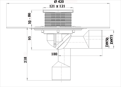 HL 80H-3000 Трап для балконов и террас с полимербит. полотном, (Klik-Klak)  