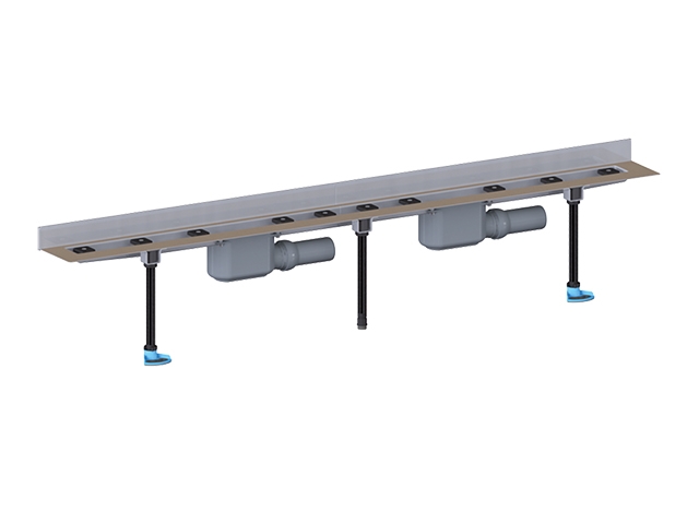 HL 50W.0/120 .2 Угловой душевой лоток с 2-мя сифонами, длиной 1200 мм без решетки  
