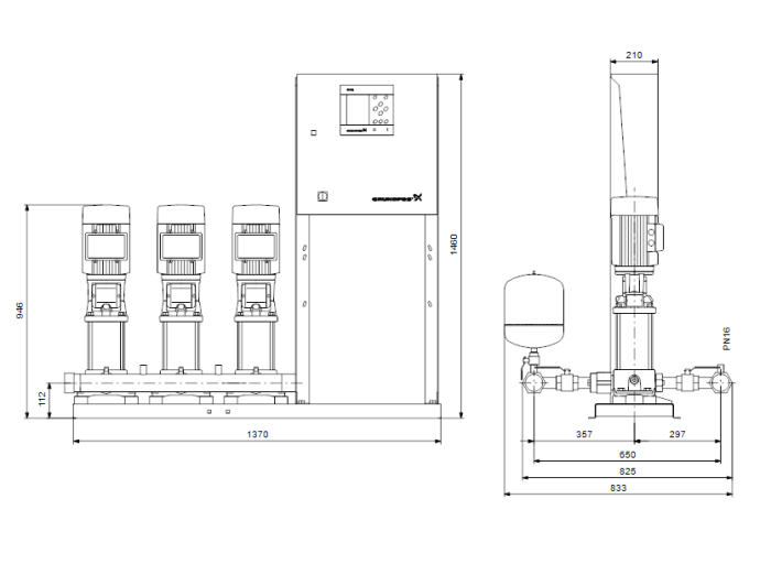 Насос для повышения давления Grundfos HYDRO MPC-E 3 CRE5-12  