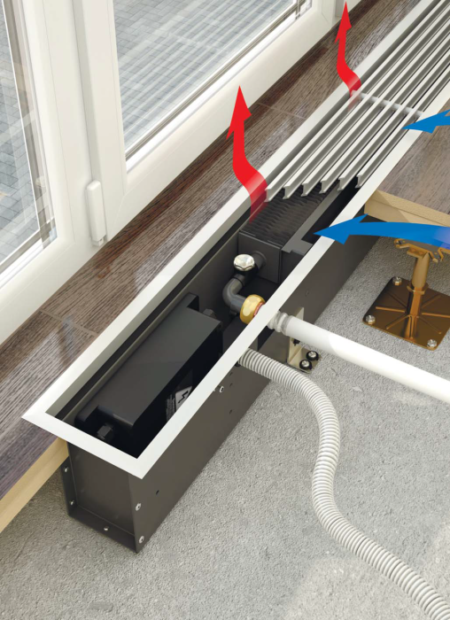 Внутрипольный конвектор Varmann Qtherm Slim 105.150.2400  