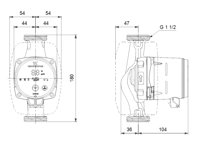 Циркуляционный насос Grundfos ALPHA3 25-60 180  