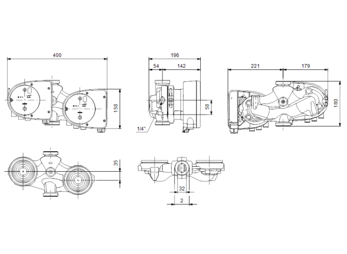 Циркуляционный насос Grundfos MAGNA1 D 32-100  