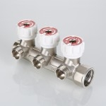 Коллектор Valtec Коллектор с регул. вентилями, 3/4"х3 вых. 1/2" нар. (на подающий трубопровод)  