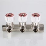 Коллектор Valtec Коллектор с регул. вентилями, 3/4х3 вых. 1/2 нар. (на подающий трубопровод)  