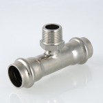 Valtec Тройник с нар.р. нерж. сталь 28х3/4  