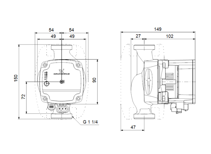 Циркуляционный насос Grundfos ALPHA1 L 20-40 N 150  