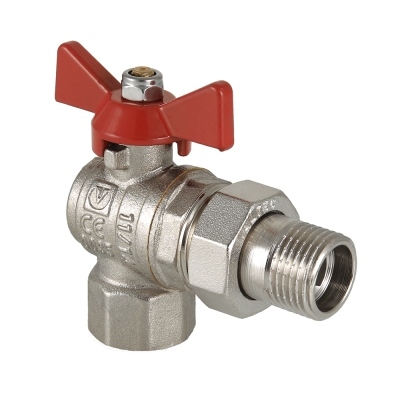 Valtec Кран шар. BASE угловой с полусгоном 1" вн.-нар.  