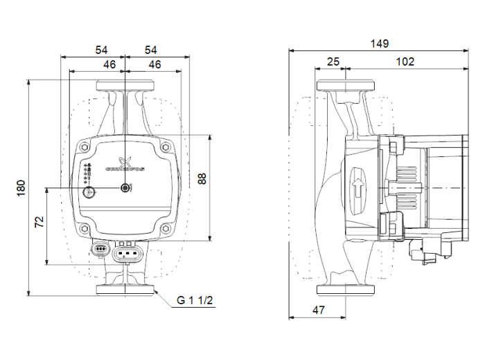 Циркуляционный насос Grundfos ALPHA1 L 25-40 180  