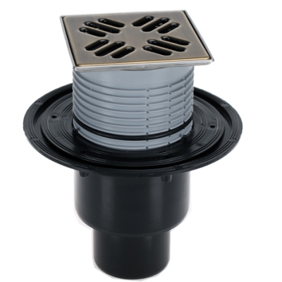 HL 310N-3000.33 Трап с с гидрозатвором, (КЛИК-КЛАК), с решеткой HL037N.33Е (темная Бронза), с вертикальным выпуском DN50/75/110