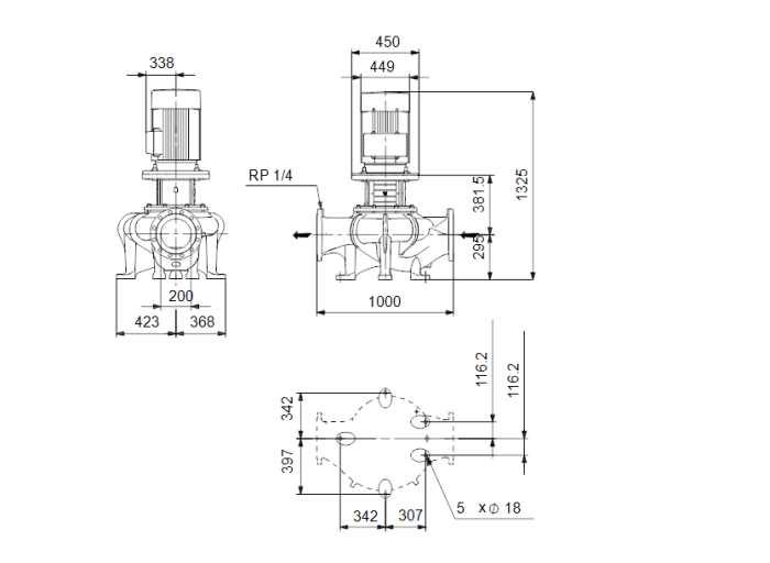 Циркуляционный насос Grundfos TP 200-330/4-A-F-A-BAQE  