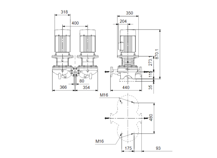 Насос для повышения давления Grundfos TPD 80-330/2-A-F-A-BAQE  