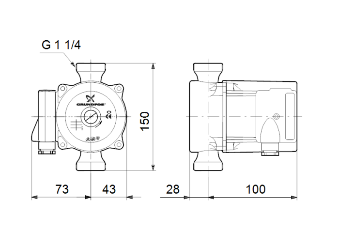 Циркуляционный насос Grundfos UP 20-15 N 150  