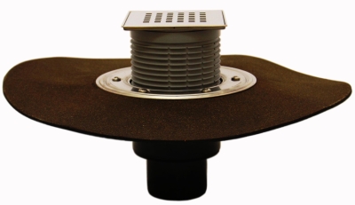 HL 310NH-3120 Трап с решеткой HL3120 (КЛИК-КЛАК), с полимербитумным полотном ?420 мм,  с вертикальным выпуском DN50/75/110