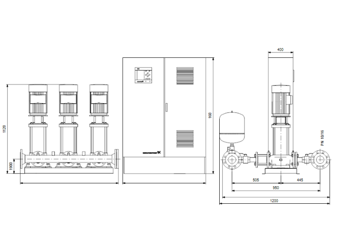 Насос для повышения давления Grundfos HYDRO MPC-F 3CR15-7  