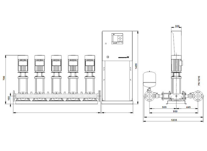 Насос для повышения давления Grundfos HYDRO MPC-F 5CR20-2  