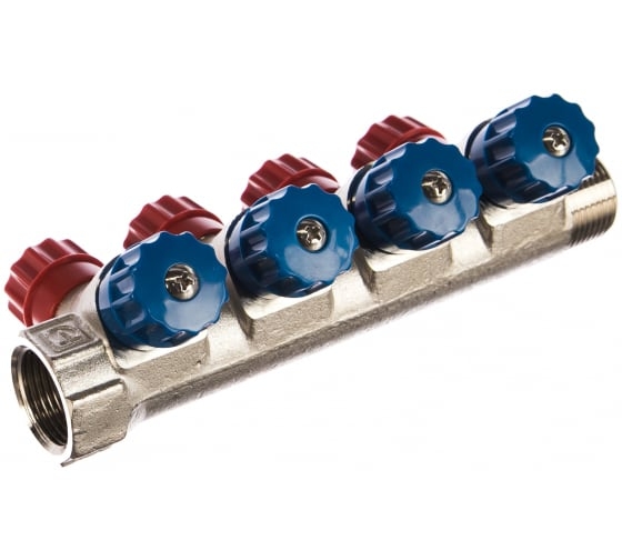 Valtec VTc.560.NG.0504 Коллектор с регул. вентилями, 3/4х4 вых. 1/2 нар  