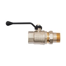 Кран шаровой Hoobs ORION с американкой НР/ВР 1/2'' алюминиевая ручка-рычаг чёрного цвета