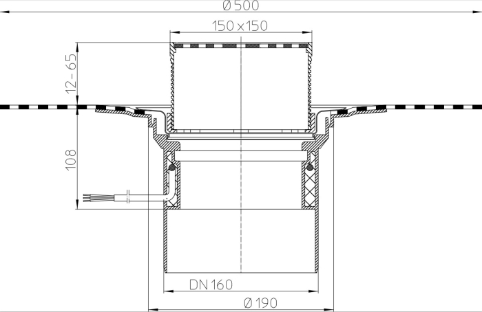 HL 62.1BH/5 Кровельная воронка с электроподогревом DN160