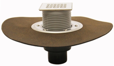 HL 310NH-3121 Трап с решеткой HL3121 (КЛИК-КЛАК), с полимербитумным полотном ?420 мм,  с вертикальным выпуском DN50/75/110