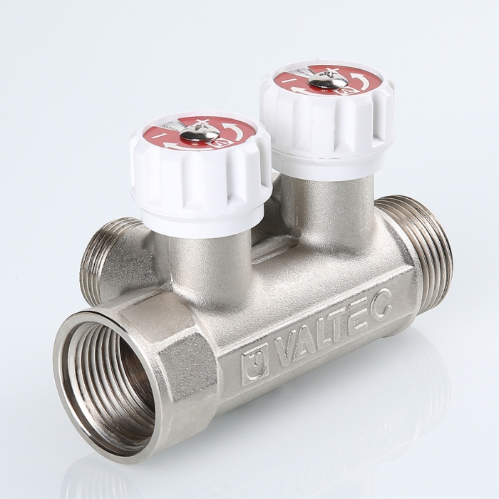 Valtec VTc.570.NE.0602 Коллектор с регул. вентилями, 1х2 вых. Евроконус 3/4  