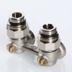 Valtec Узел угловой для нижн. подкл. рад. (c компл. адаптеров 1/2), 3/4хЕвроконус  