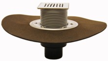 HL 310NH-3123 Трап с решеткой HL3123 (КЛИК-КЛАК), с полимербитумным полотном ?420 мм,  с вертикальным выпуском DN50/75/110