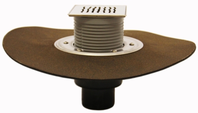 HL 310NH-3123 Трап с решеткой HL3123 (КЛИК-КЛАК), с полимербитумным полотном ?420 мм,  с вертикальным выпуском DN50/75/110