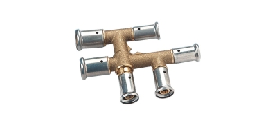 Henco Двойной распределитель, латунь пресс, 20x20x20