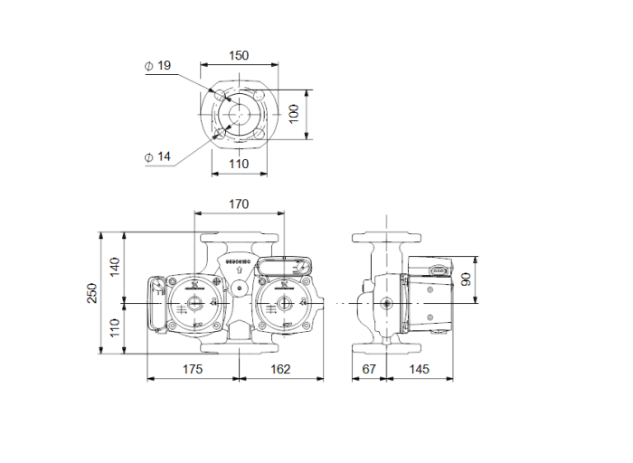   Циркуляционный насос Grundfos UPS 40-100 F 250  