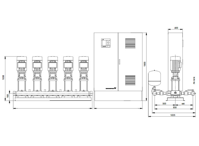 Насос для повышения давления Grundfos HYDRO MPC-F 5CR20-5  
