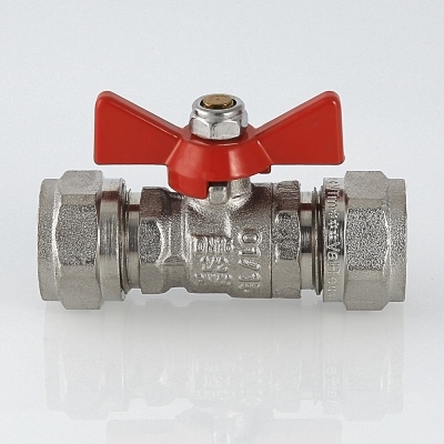 Valtec Кран шар. под обжим, рукоятка бабочка 16х1/2 вн.