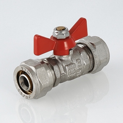 Valtec Кран шар. под обжим, рукоятка бабочка 16х1/2 вн.