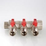 Коллектор Valtec Коллектор с отсекающими кранами, 3/4х2 вых. 1/2 нар.  
