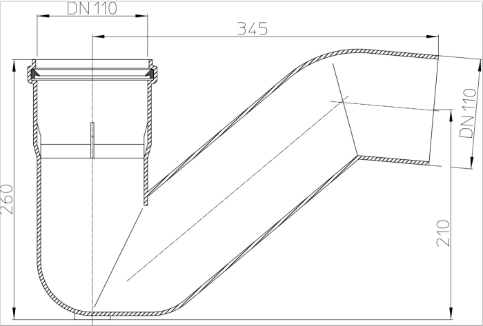   HL 610 Сифонное колено DN110  
