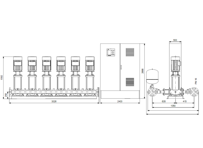 Насос для повышения давления Grundfos Hydro MPC-E 6 CR64-3-1 50/60Hz RUS  