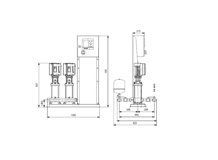 Насос для повышения давления Grundfos HYDRO MPC-S 2 CR 3-15  