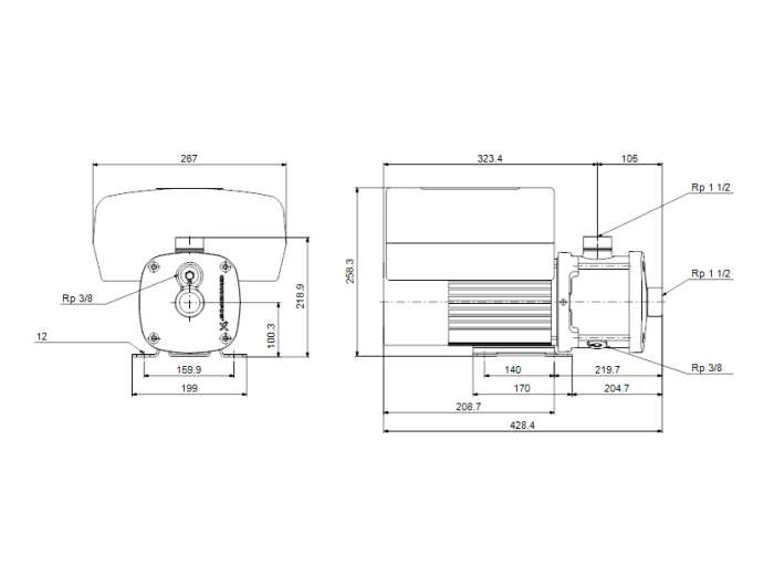 Циркуляционный насос Grundfos CME 10-2 A-R-G-V-AQQV  