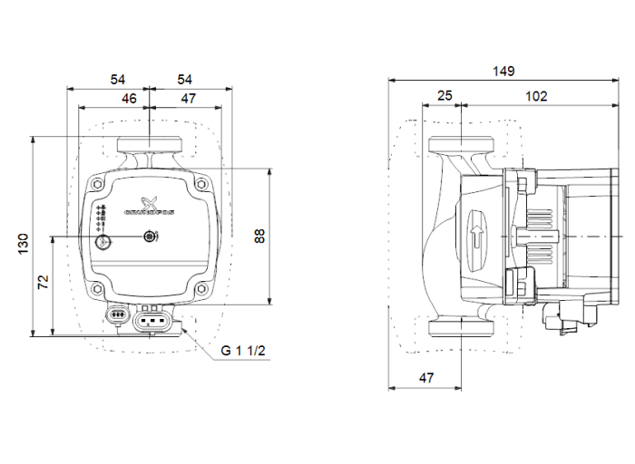 Циркуляционный насос Grundfos ALPHA1 L 25-60 130  