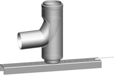 Wolf Дымоход Отвод DN60 87° с опорной планкой для гибкого дымохода, из полипропилена