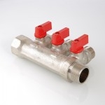 Коллектор Valtec Коллектор с отсекающими кранами, 1х2 вых. 1/2 нар.  