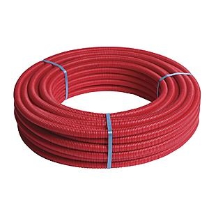 Henco Металлопластиковая труба СТАНДАРТ в красной гофре, 26х3, бухта 25 метров  