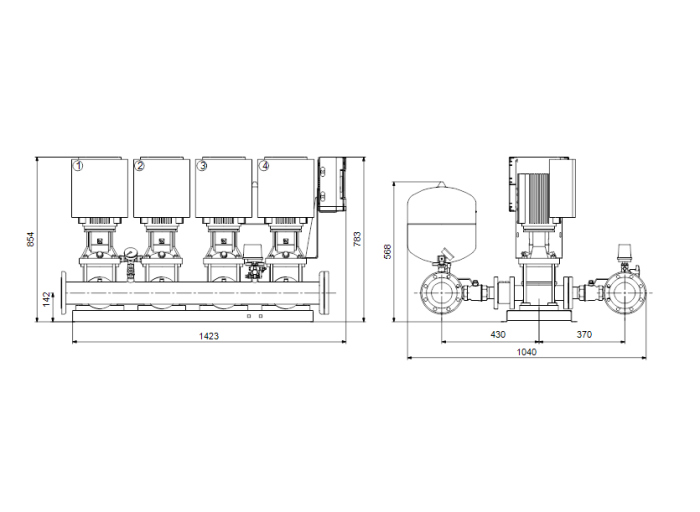 Насосная группа Grundfos HYDRO MULTI-E 4 CRE10-5  
