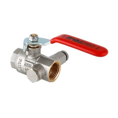 Шаровой кран Valtec Кран шар. BASE с дренажом и воздухоотводчиком 1/2 вн.-вн.