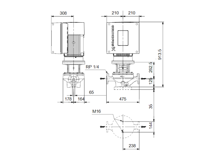 Насос для повышения давления Grundfos TPE 65-660/2-A-F-A-BAQE  